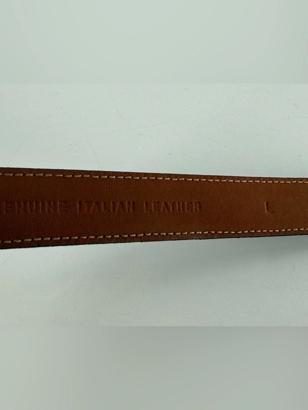 Vintage Stone Mountain Croc Embossed Dark Brown Leather‎ Belt L